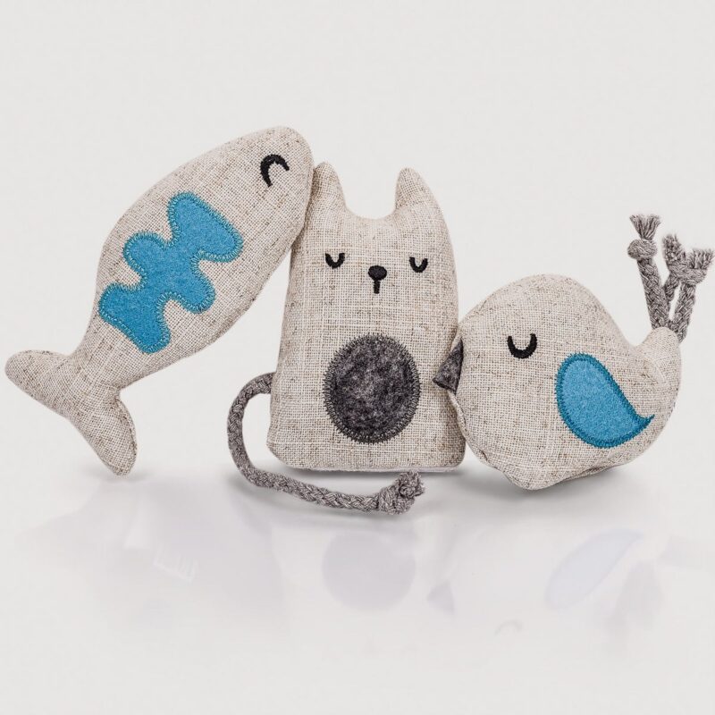 Ne & No® cat toys with valerian, 3 -series set play animals with 9 Baldian bag (1.5g each), refillable, can be reinstated