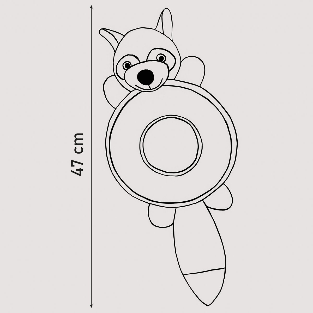 ne & no® dog toys raccoon / plush animal + cocketry + squeaker - Image 4