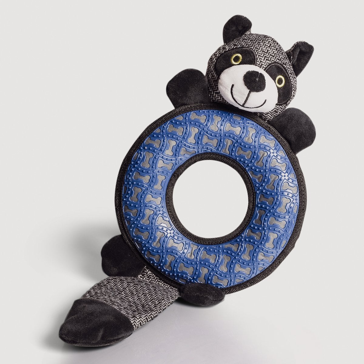 ne & no® dog toys raccoon / plush animal + cocketry + squeaker
